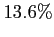 $ 13.6\%$