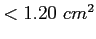 $ <1.20 cm^2$