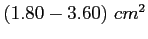 $ (1.80-3.60) cm^2$