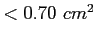 $ <0.70 cm^2$