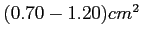 $ (0.70-1.20)cm^2$