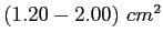 $ (1.20-2.00) cm^2$