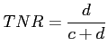 $\displaystyle TNR = \frac{d}{c+d}$