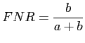 $\displaystyle FNR = \frac{b}{a+b}$