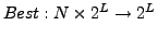 $Best: N \times 2^L \rightarrow 2^L$