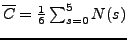 $\overline{C} = \frac{1}{6} \sum_{s=0}^{5}{N(s)}$