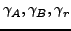 $\gamma_A,\gamma_B,\gamma_r$
