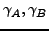 $\gamma_A,\gamma_B$