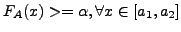 $F_A(x)>=\alpha, \forall
x\in[a_1,a_2]$